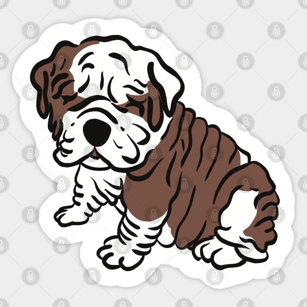 Melting Dog, English Bulldog Puppy Fat Rolls Sticker by SubtleSplit